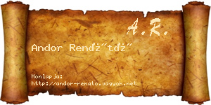 Andor Renátó névjegykártya